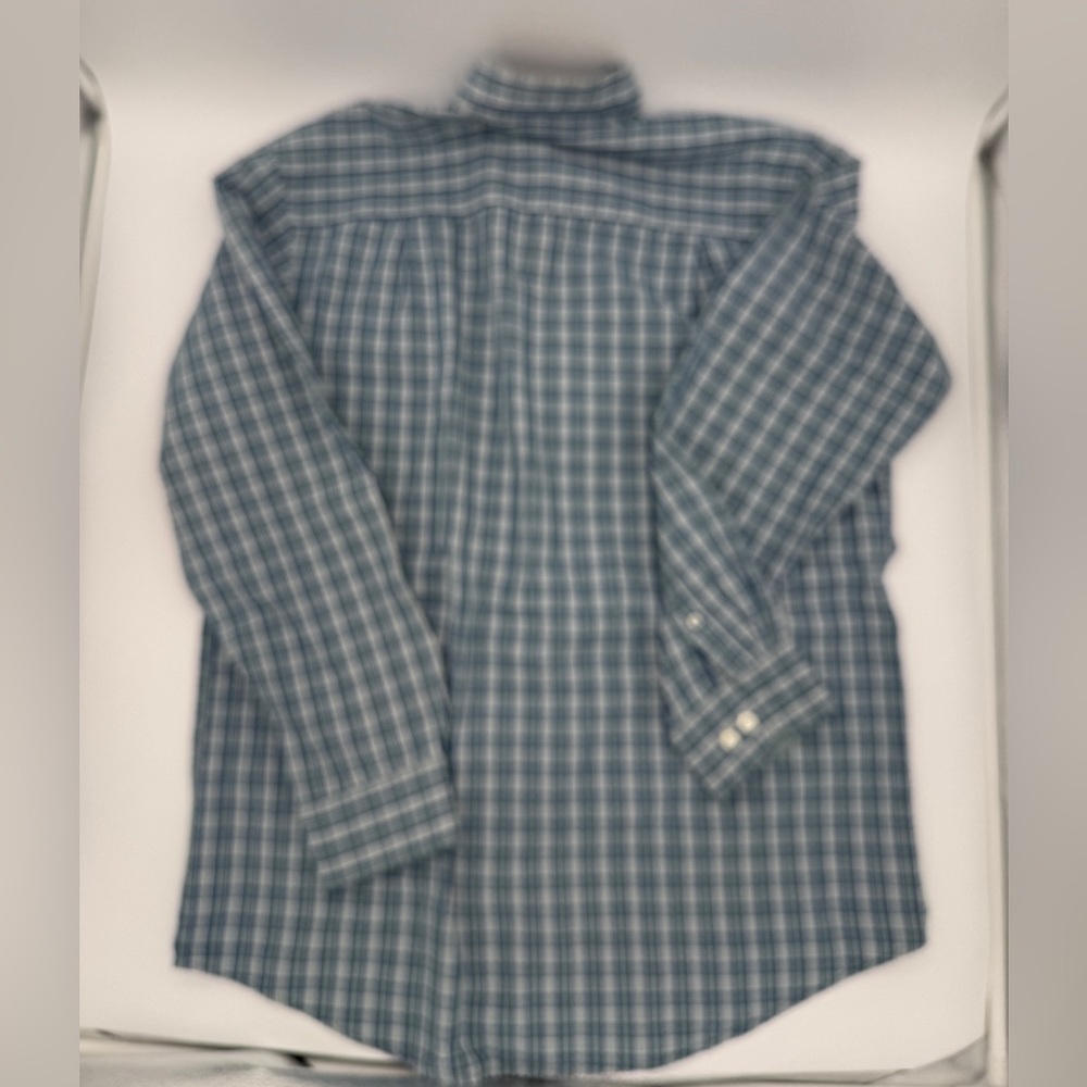 IZOD Men’s Plaid Button Down Shirt Blue Green LT Long Sleeve Business Casual - Picture 6 of 6